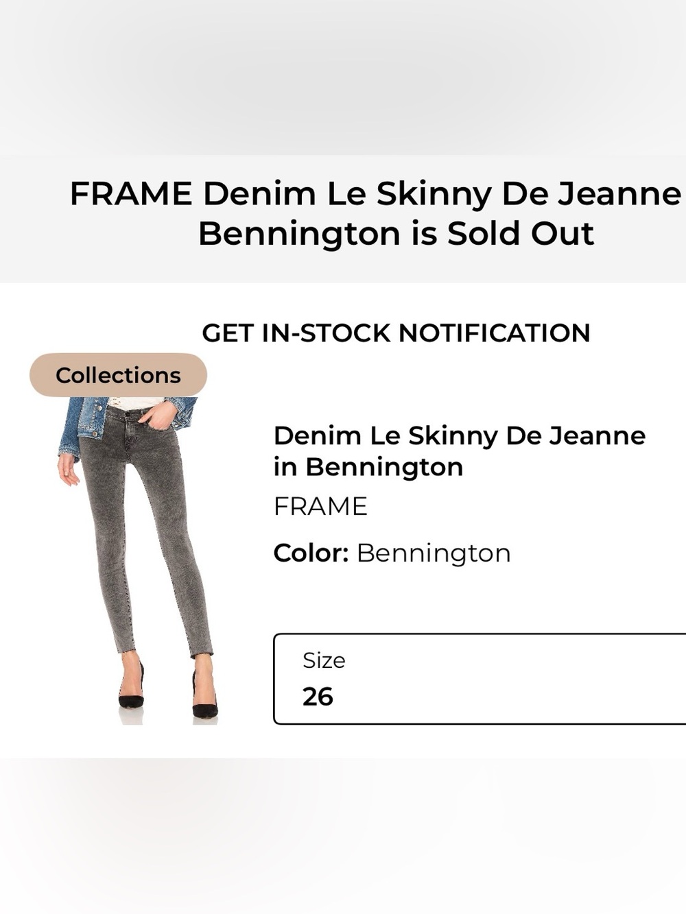 REVOLVE FRANE DENIM LE SKINNY JEANNE IN BENNINGTON Gray Wash High-Rise Jeans